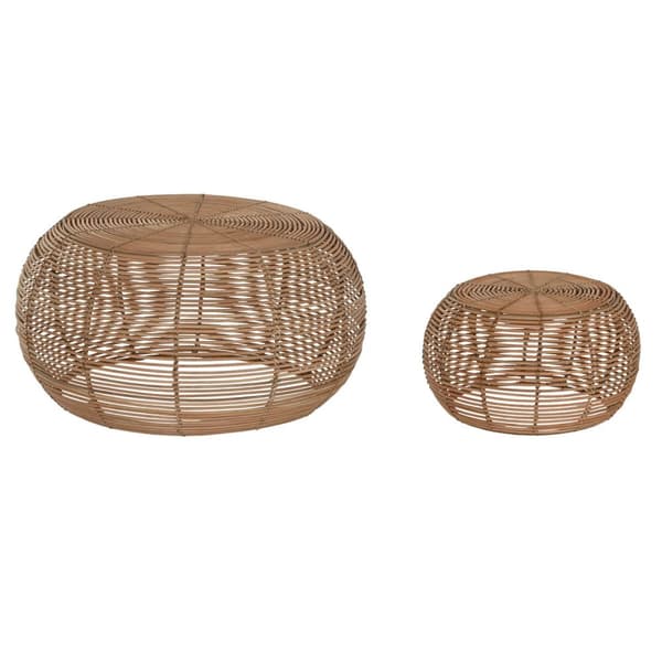 Sæt med 2 borde Home ESPRIT Natur 60 x 60 x 30 cm