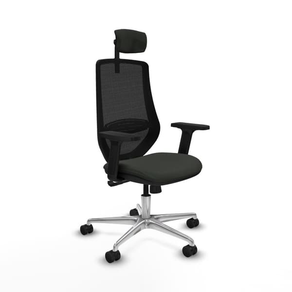 Kontorstol med hovedgærde Piqueras y Crespo D086N2W Sort