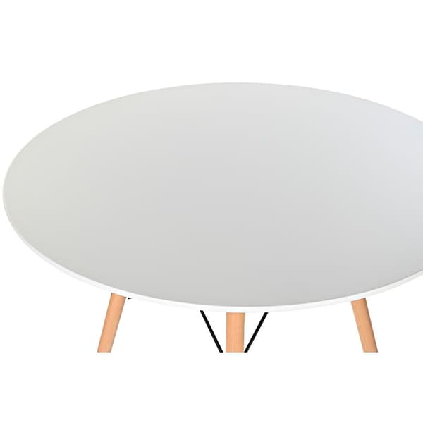 Matsalsbord DKD Home Decor Vit Svart Naturell Björk Trä MDF 90 x 90 x 74 cm
