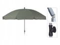 Miniatyrbillede 2 af 2: Haveparasol, grå, solbeskyttelse, 250 cm, foldet