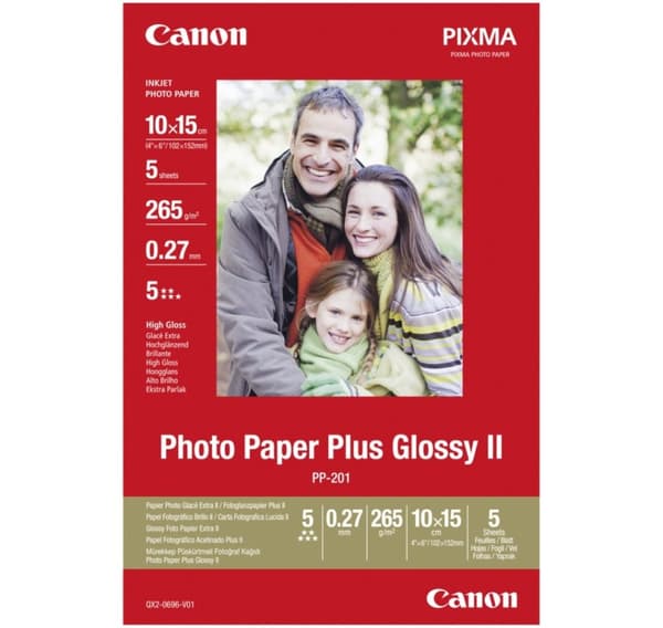 Canon fotopapir PP-201 10x15 Glossy II 275g 5 ark