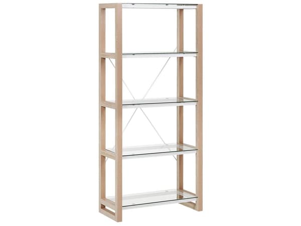 Kontorsset Ljust Trä Vit Konstruerat Trä Glas Fristående Hyllor Modern Skandinavisk Arbetsrum Kontor