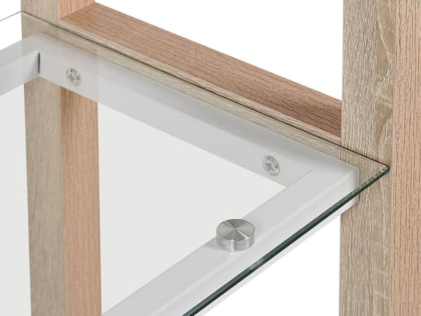 Kontorsset Ljust Trä Vit Konstruerat Trä Glas Fristående Hyllor Modern Skandinavisk Arbetsrum Kontor