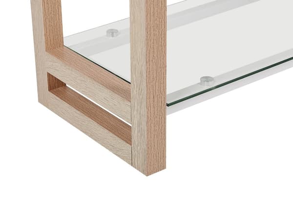 Kontorsset Ljust Trä Vit Konstruerat Trä Glas Fristående Hyllor Modern Skandinavisk Arbetsrum Kontor
