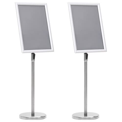 A3 Pedestal Affischställ 2 st Silver Aluminiumlegering