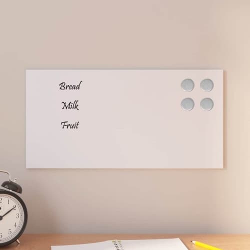 Väggmonterad magnettavla vit 40x20 cm härdat glas