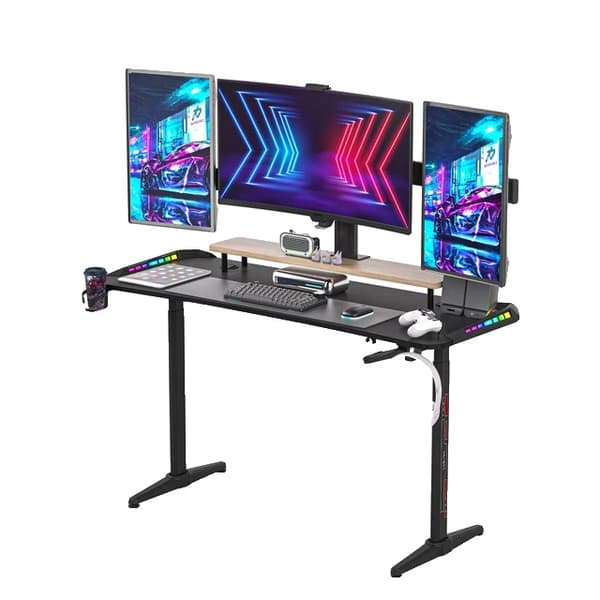 Spillebord, højdejusterbart, RGB LED-lys, Stor Størrelse