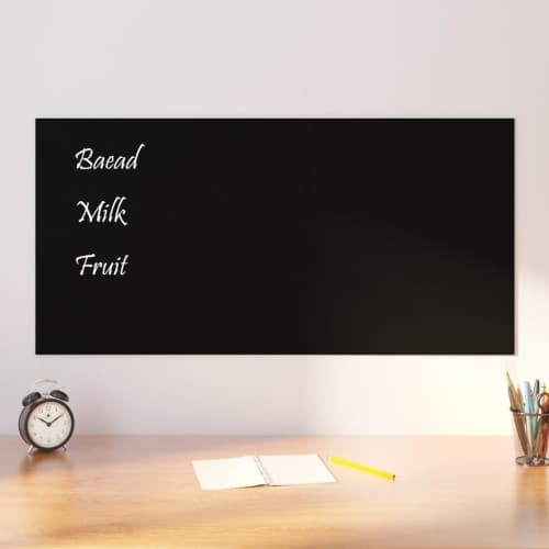 Väggmonterad magnettavla svart 100x50 cm härdat glas
