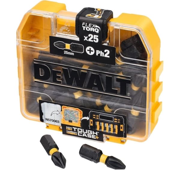 DEWALT, DT70555T-QZ Extreme FLEXTORQ 25kpl Set PH2 25mm pienessä bulkkisäilytyskotelossa