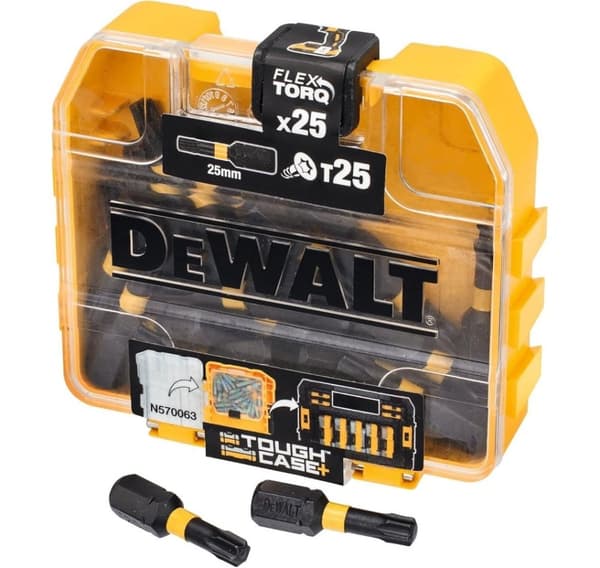 DEWALT, DT70558T-QZ Extreme FLEXTORQ 25kpl Set T25 25mm pienessä bulkkisäilytyskotelossa