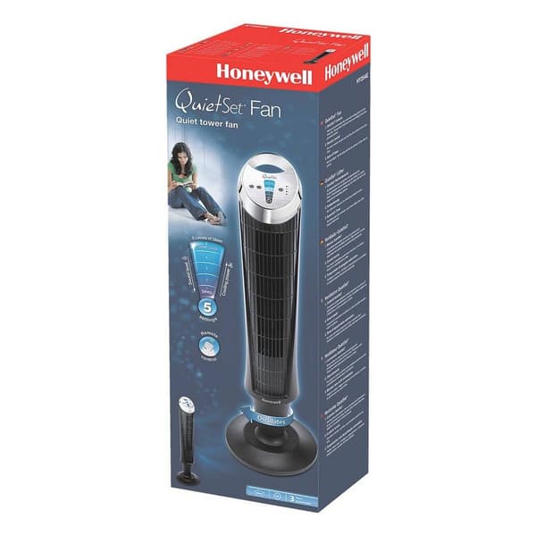 Honeywell HY254E4 Tornfläkt 35 W (L x B x H) 174 x 170 x 800 mm Svart, Krom