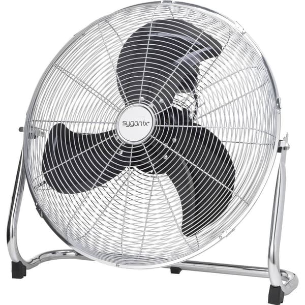 Sygonix FE-50A Golvfläkt 140 W (Ø x H) 59 cm x 59 cm Silver