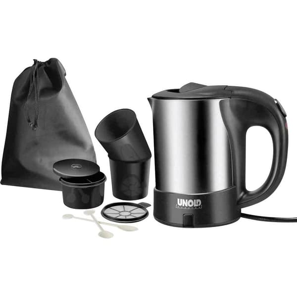 Unold 18575 Reis-set Vattenkokare kabel Rostfritt stål, Svart Kapacitet: 0.5 l