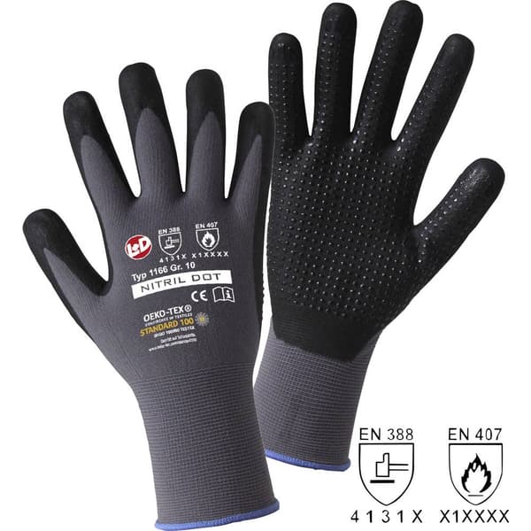 Leipold Doehle NITRIL DOT 1166-10 Polyamid Arbetshandske Storlek (handskar): 10, XL EN 397 CAT II 1 par