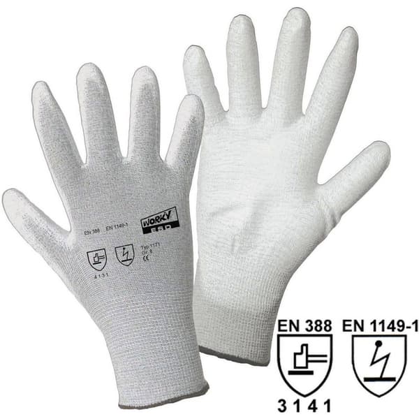 Leipold Doehle ESD Nylon/Carbon-PU 1171-8 Nylon Arbetshandske Storlek (handskar): 8, M EN 388, EN 511 CAT II 1 st