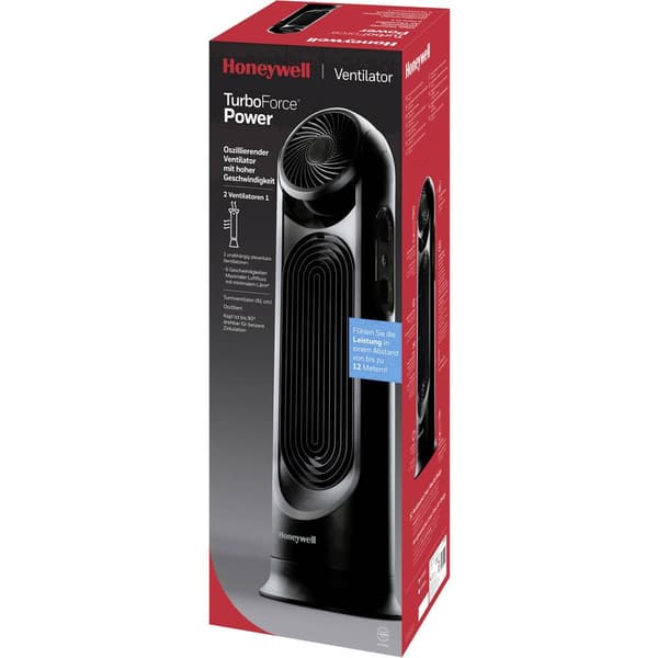 Honeywell HYF500E4 Tornfläkt 58 W (Ø x H) 30 cm x 800 mm Svart