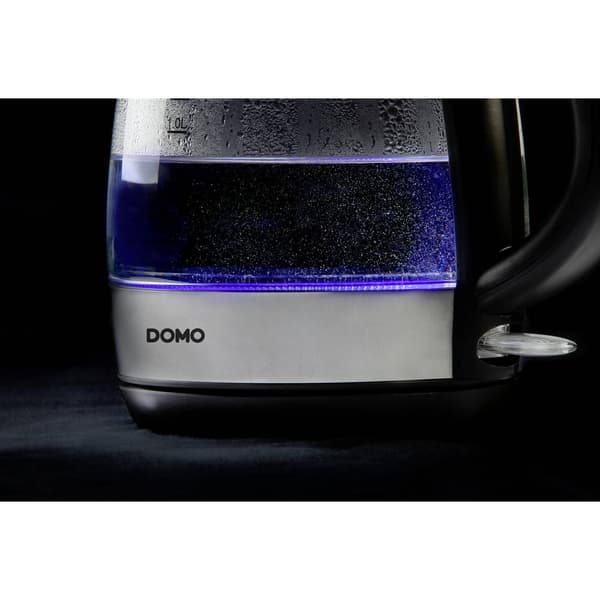 DOMO DO9218WK Vattenkokare Svart, Silver Kapacitet: 1.2 l