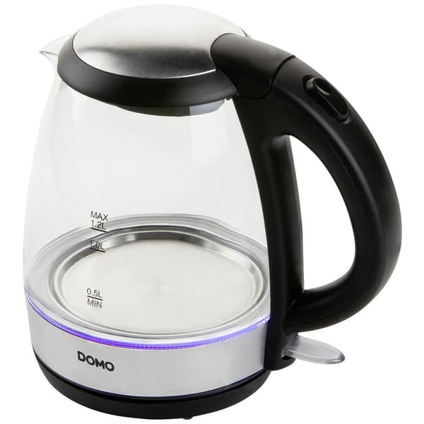 DOMO DO9218WK Vattenkokare Svart, Silver Kapacitet: 1.2 l