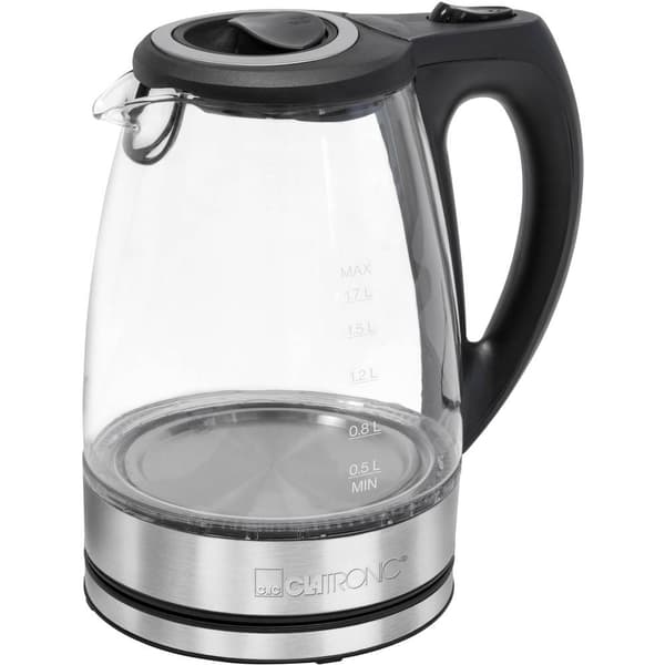 Clatronic WKS 3744 G Vattenkokare Rostfritt stål, Glas Kapacitet: 1.7 l
