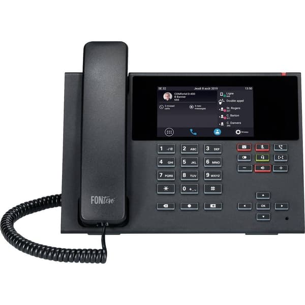 Auerswald COMfortel D-400 Ledningsforbundet telefon, VoIP Telefonsvarer, Håndfri tale, PoE , Headset-tilslutning Touch-