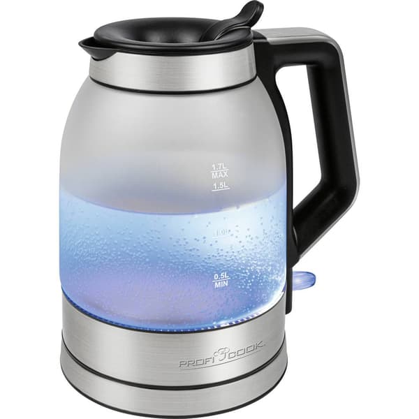 Profi Cook PC-WKS 1215 G Vattenkokare sladdlös, Överhettningsskydd Rostfritt stål, Svart Kapacitet: 1.7 l