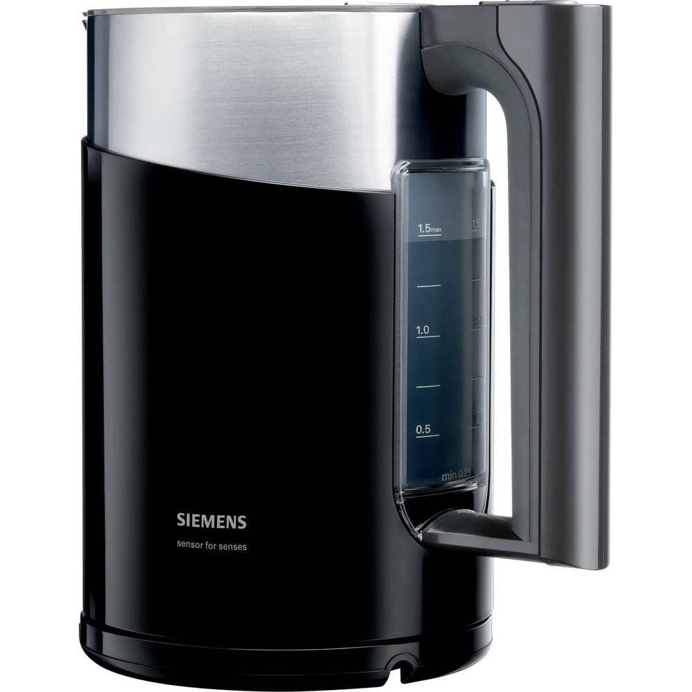 Siemens Hausgeräte TW86103P Vattenkokare sladdlös, Överhettningsskydd Svart, Silver