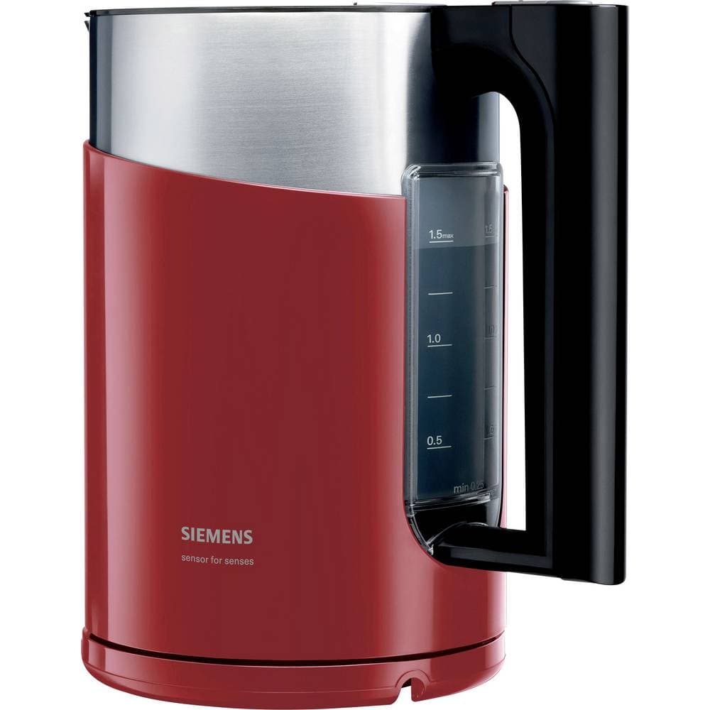 Siemens Hausgeräte TW86104P Vattenkokare sladdlös, Överhettningsskydd Röd, Silver