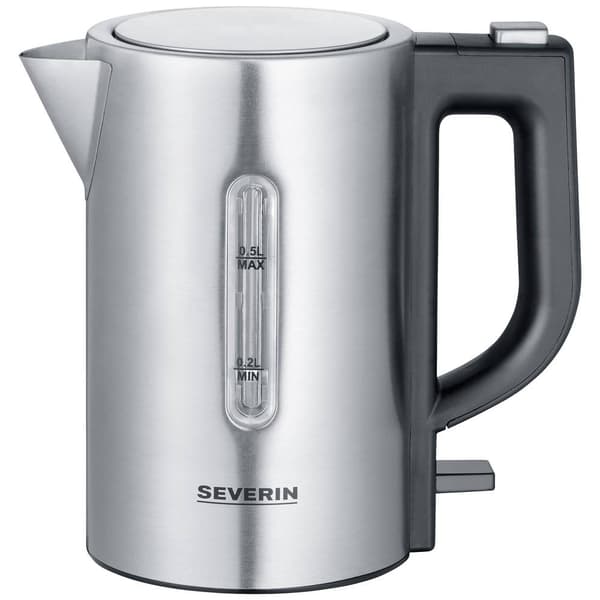 Severin WK 3647 Vattenkokare BPA-fri Rostfritt stål, Svart Kapacitet: 0.5 l