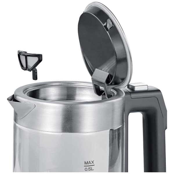 Severin WK 3458 Vattenkokare sladdlös, BPA-fri Rostfritt stål, Svart Kapacitet: 0.5 l