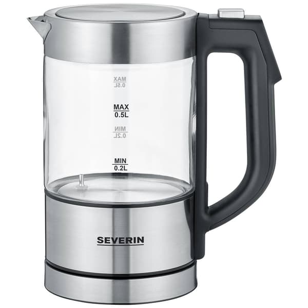 Severin WK 3458 Vattenkokare sladdlös, BPA-fri Rostfritt stål, Svart Kapacitet: 0.5 l
