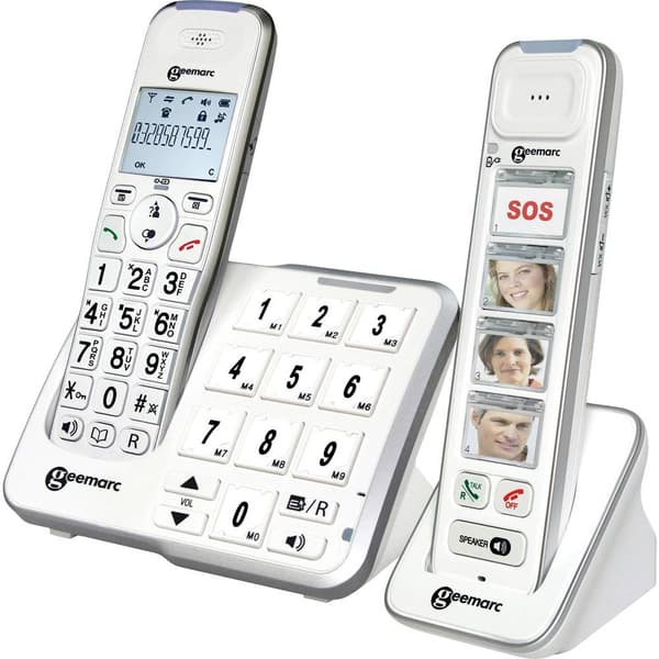 Geemarc Mobility Pack Foto Trådlös telefon analog Telefonsvarare, Kamera knapp, Handsfree, kompatibel med hörapparater
