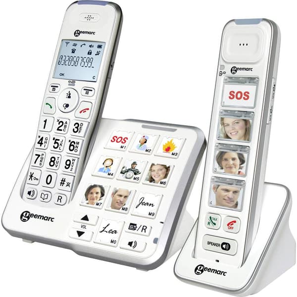 Geemarc Mobility Pack Foto Trådlös telefon analog Telefonsvarare, Kamera knapp, Handsfree, kompatibel med hörapparater