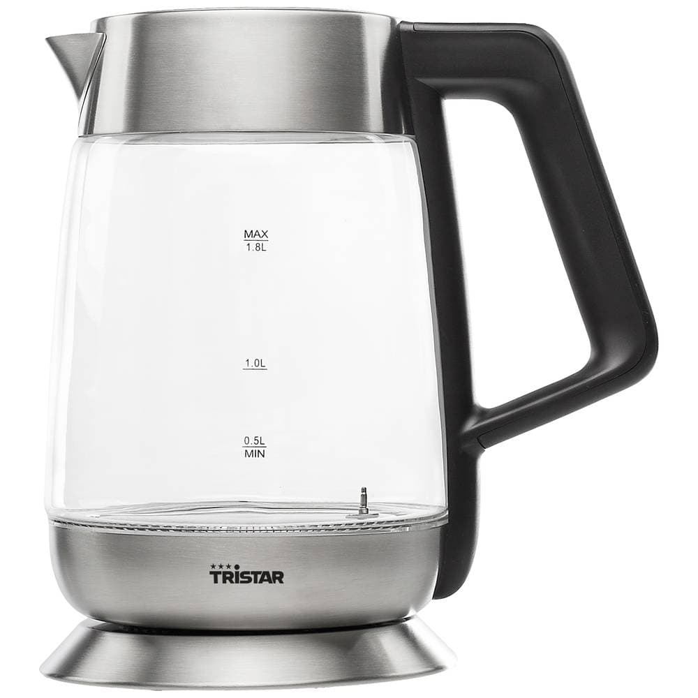 Tristar WK-3375 Vattenkokare sladdlös, Temperaturförval Silver, Glas