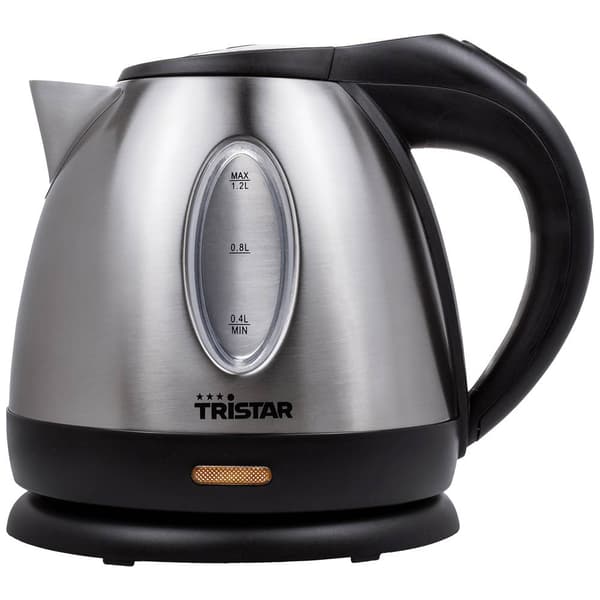 Tristar WK-1323 Vattenkokare Rostfritt stål, Svart Kapacitet: 1.2 l