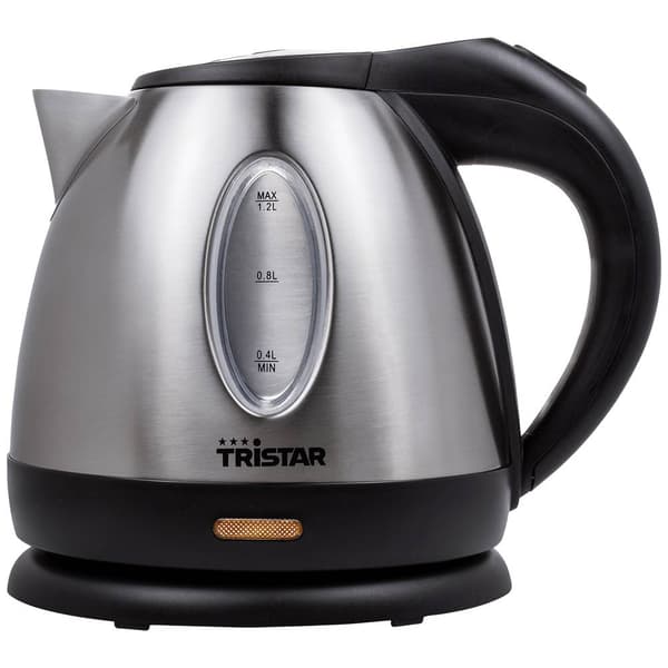 Tristar WK-1325 Vattenkokare Rostfritt stål, Svart Kapacitet: 1.2 l