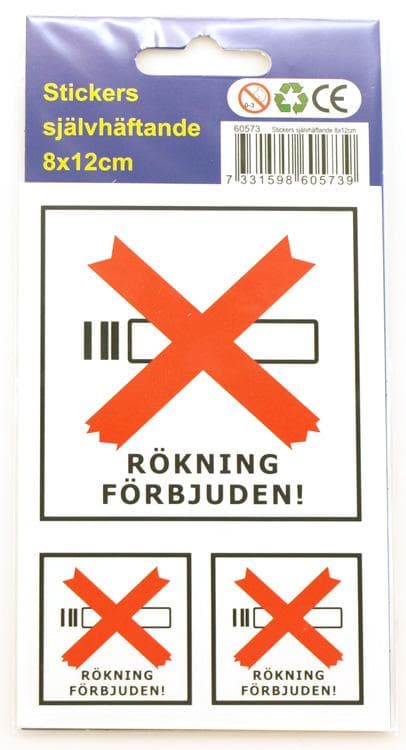 24-Pack - Rökning Förbjuden - Dekal / Klistermärke