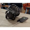 Miniatyrbild 5 av 5: Rechargeable Batteridriven fläkt Svart med fjärrkontroll, Svängbar, med belysning