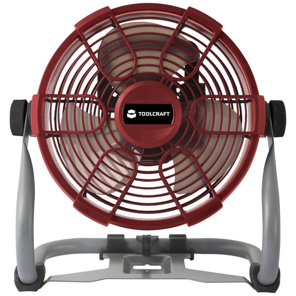 TOOLCRAFT TAWB-200 Batteridriven fläkt 26 W (Ø x H) 275 mm x 350 mm Röd, Grå, Svart LED-indikatorn, Batteridrift möjlig