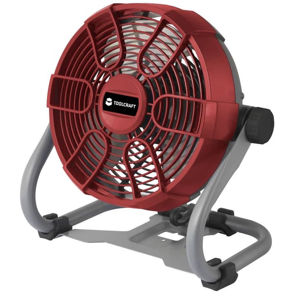 TOOLCRAFT TAWB-200 Batteridriven fläkt 26 W (Ø x H) 275 mm x 350 mm Röd, Grå, Svart LED-indikatorn, Batteridrift möjlig