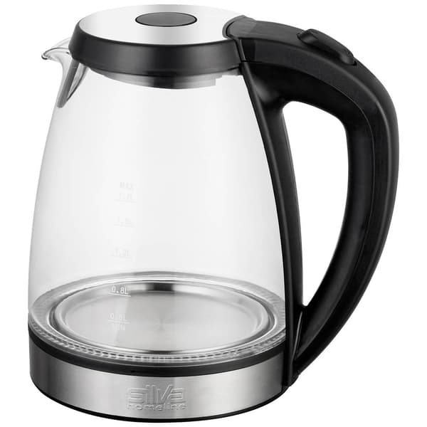 Silva Homeline KL-G 1701 Vattenkokare sladdlös, Överhettningsskydd Glas, Rostfritt stål Kapacitet: 1.7 l