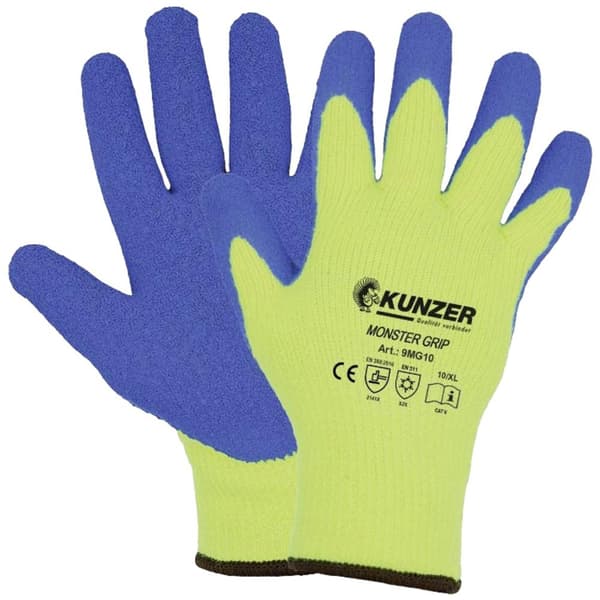 Kunzer 9MG09 Latex Arbetshandske Storlek (handskar): 9, L EN 388, EN 407 1 par