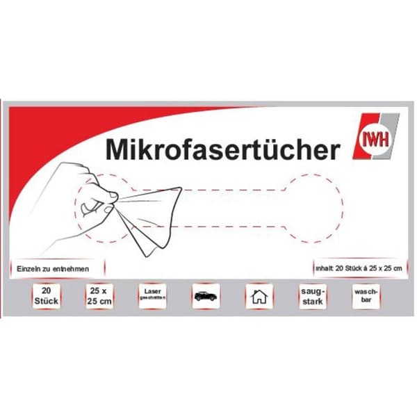 IWH 071125 in Box Mikrofiberduk 20 st (L x B) 250 mm x 250 mm