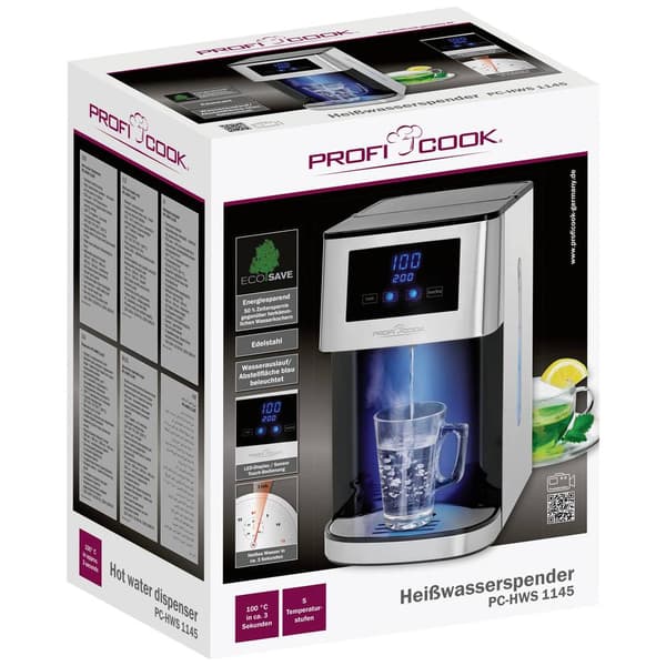 Profi Cook PC-HWS 1145 Varmvattendispenser Rostfritt stål Kapacitet: 4 l