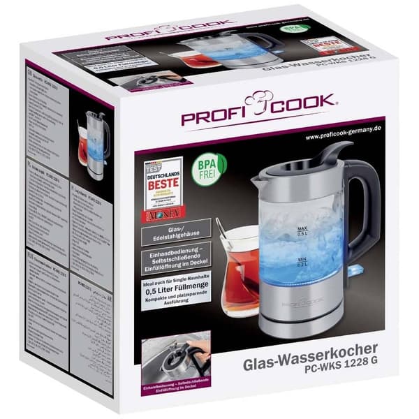Profi Cook PC-WKS 1228 G Vattenkokare Inox Kapacitet: 0.5 l