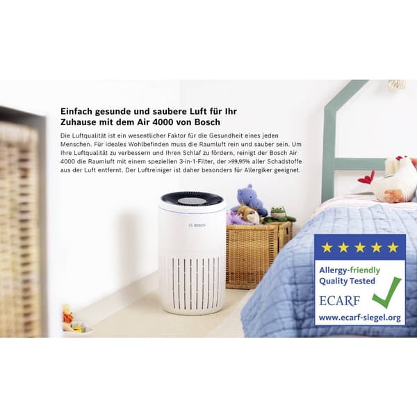 Bosch Home Comfort 7733701943 Air 4000 Luftrenare 62 m² Vit, Svart