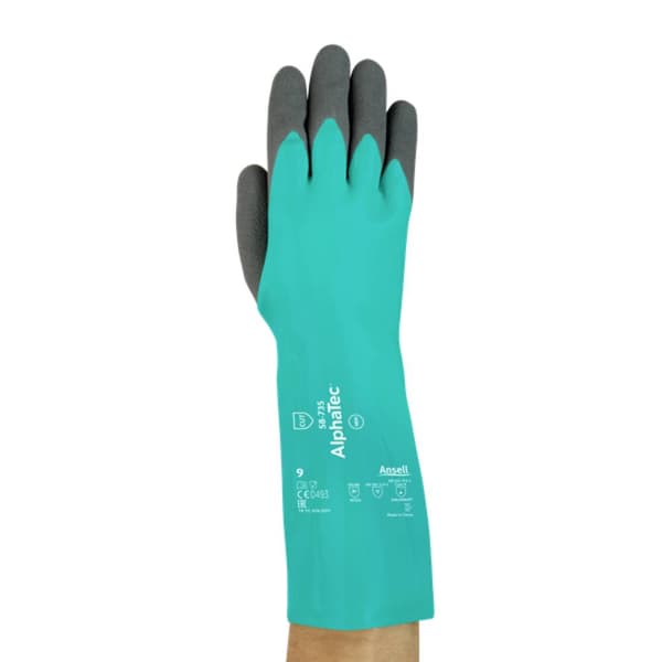 Ansell 58735070 AlphaTec® Kemikaliehandskar Storlek (handskar): 7 EN 388:2016, EN 407:2020, EN 21420:2020, EN 374-1:201