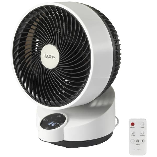 Sygonix Bordsfläkt 50 W (Ø x H) 250 mm x 318 mm Svart, Vit