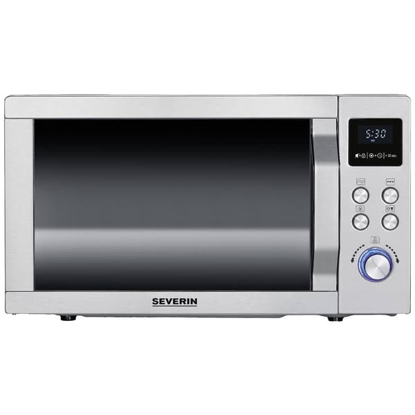 Severin MW 7774 Mikrovågsugn Rostfritt stål (borstat), Silver 900 W Grillfunktion, med pizzafunktion, Varmluftsfunktion
