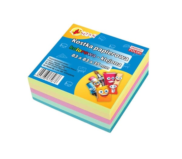 Värillinen paperikuutio liimattu 83x83x35mm Shan