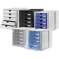 Miniatyrbild 3 av 4: Förvaringsbox SYSTEMBOX, DIN A4 och större, 5 slutna utdragslådor, genomskinlig-blå